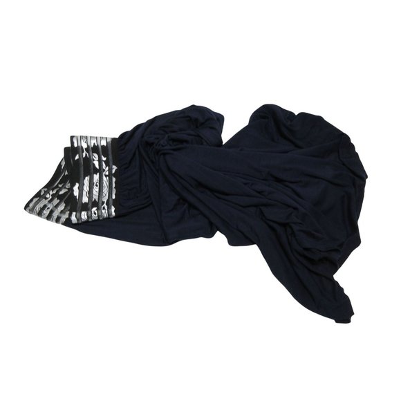 Moa wide elastic waist band navy maxi skirt - Picture 5 of 10